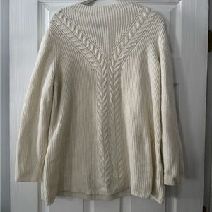 Talbots Cream Cable Knit Tunic Sweater